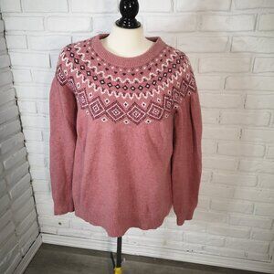 Stormpack Sunice Ladies Size XL Rose White Burgundy Crew Neck Sweater